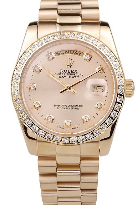 Aaa replica watch Stainless Plated Day-Date Dial 18k Rolex Gold Yellow Steel Gold 0529